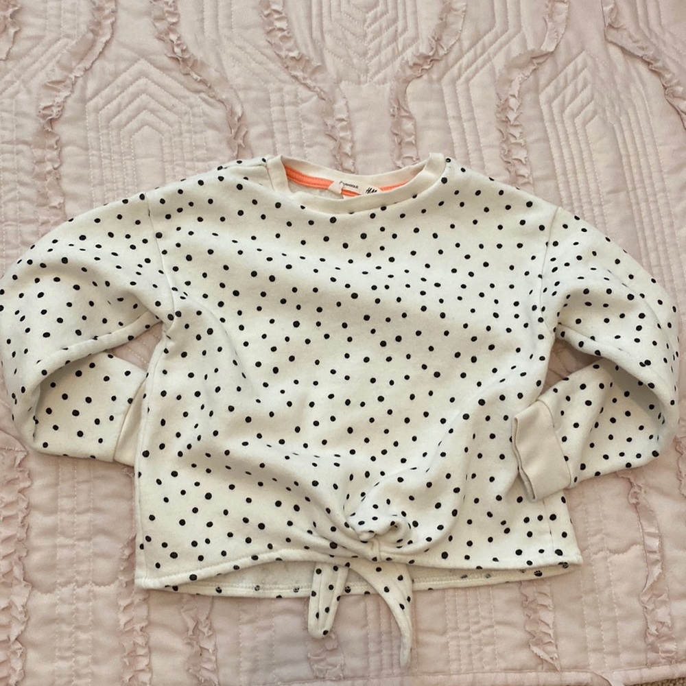 Black and white tie front sweatshirt
